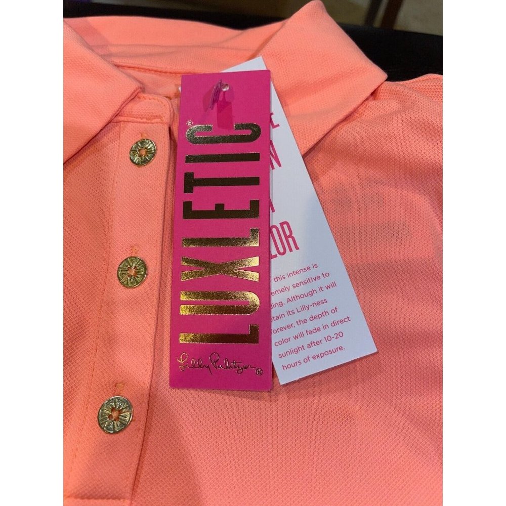 LILLY PULITZER UPF  50+ Luxletic Frida Sleeveless Polo PB Bellini XXS NWT - Picture 4 of 11